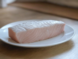 Filets frais de dorade coryphène crus sur dans une assiète