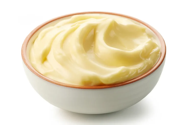 Bol de mayonnaise maison illustrant un article sur sa conservation au réfrigérateur