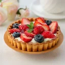 Tarte aux fraises et myrtilles sur crème vanille : gâteaux et tartes
