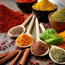 Épices variées en poudre et en grains pour réaliser des marinades et assaisonnements maison